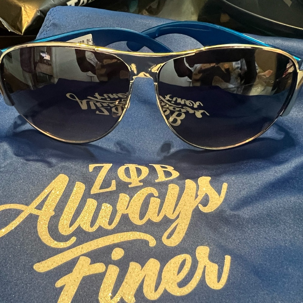 Zeta Phi Beta Blue Aviator Sunglasses